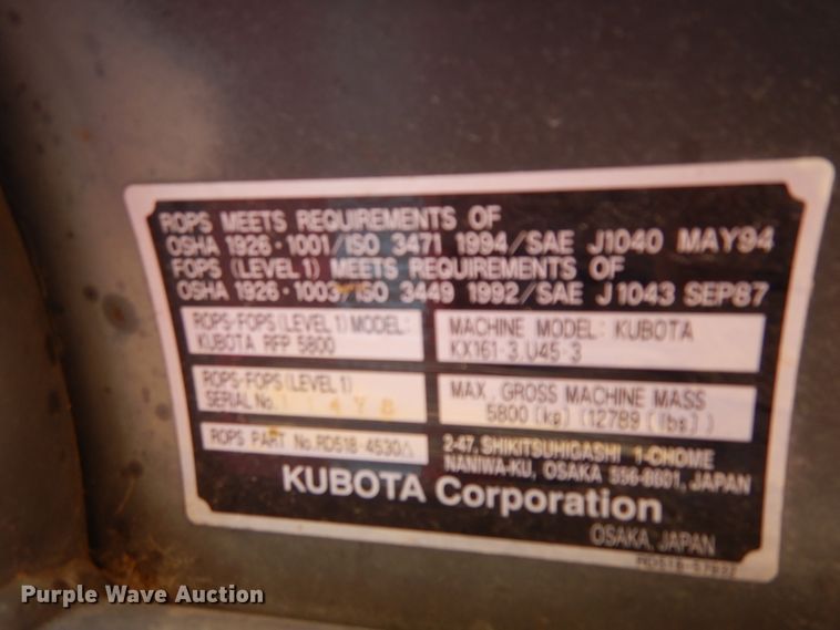 image for item H1209 Kubota U45 mini excavator