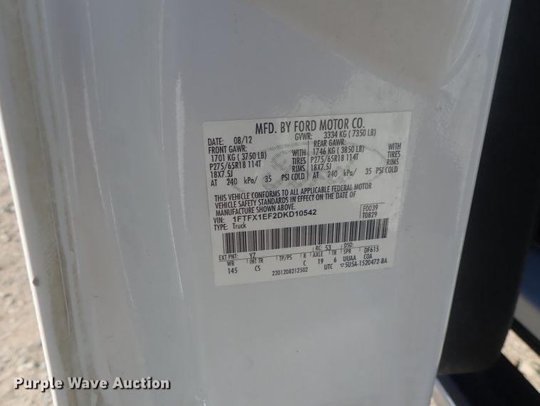 image for item DC3406 2013 Ford F150 SuperCab pickup truck