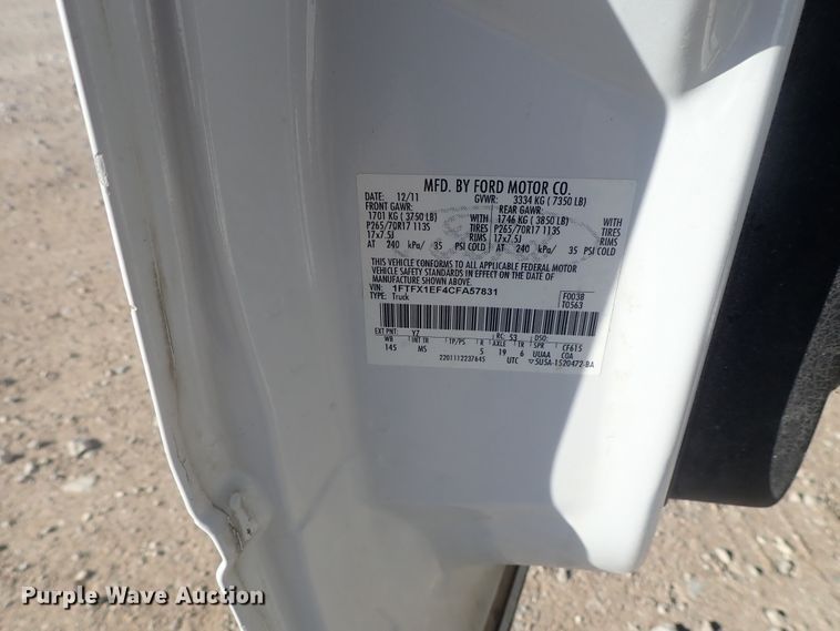 image for item DC3413 2012 Ford F150 SuperCab pickup truck