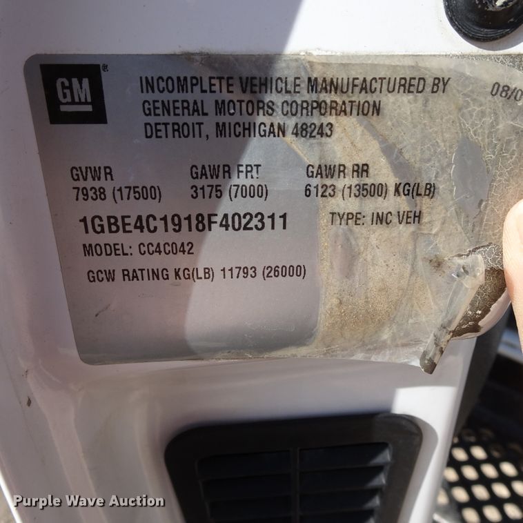 image for item GI9784 2008 Chevrolet C4500 flatbed truck