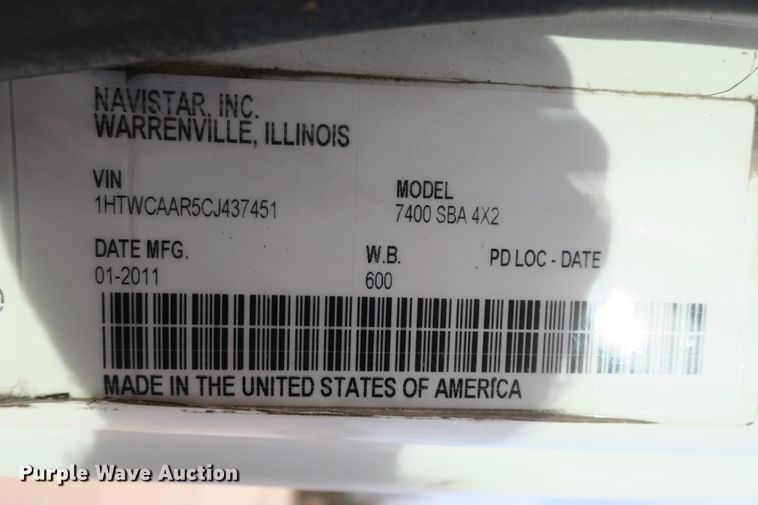 image for item DB10094 2012 International WorkStar 7400 refuse truck