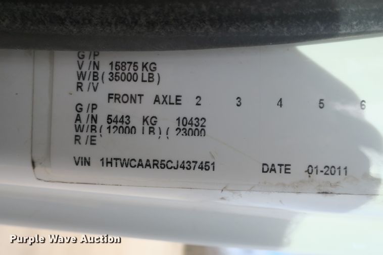 image for item DB10094 2012 International WorkStar 7400 refuse truck