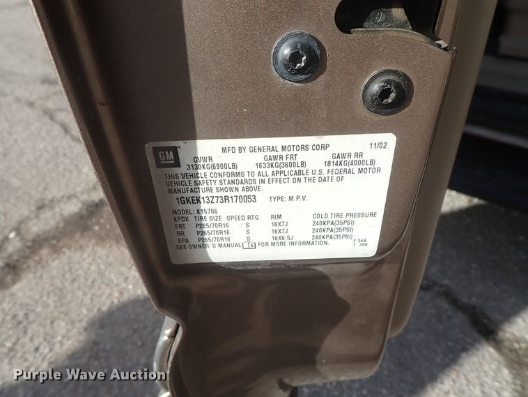 image for item DC3386 2003 GMC Yukon SUV