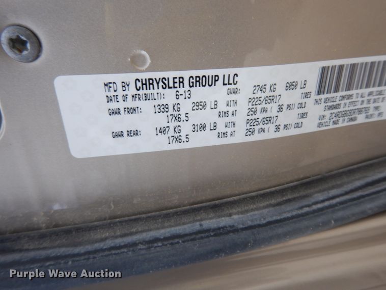 image for item DE4219 2013 Dodge Grand Caravan van