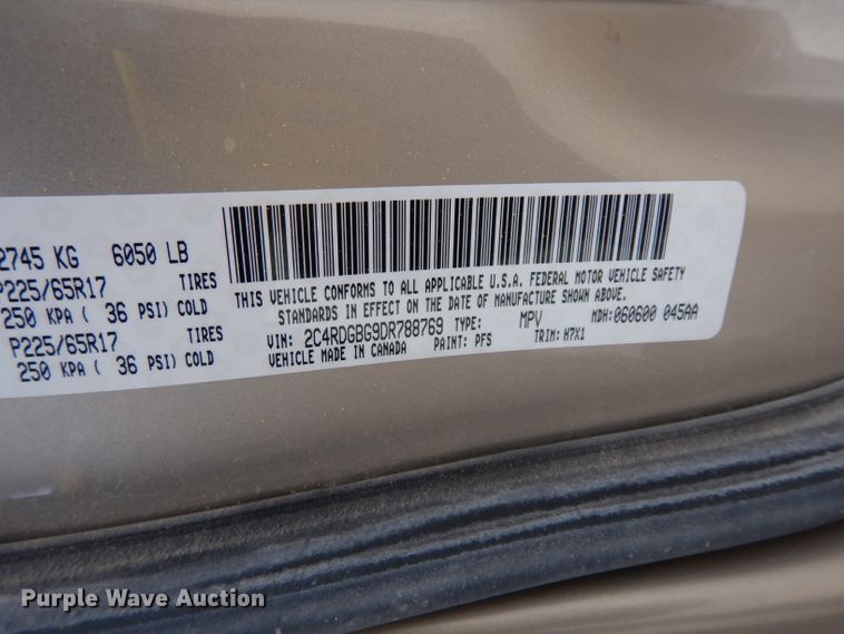 image for item DE4219 2013 Dodge Grand Caravan van