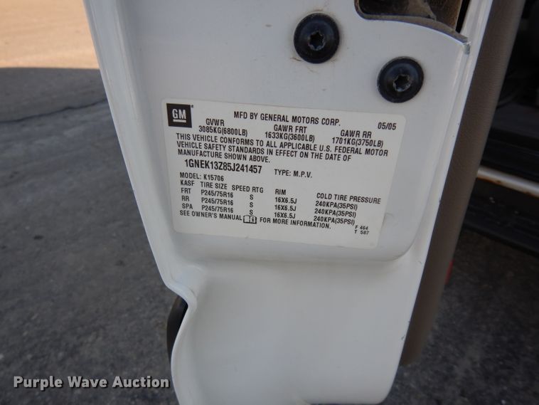 image for item DE4237 2005 Chevrolet Tahoe SUV