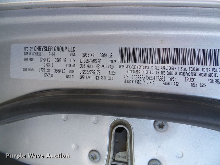 image for item DG0403 2014 Dodge Ram 1500 Crew Cab pickup truck