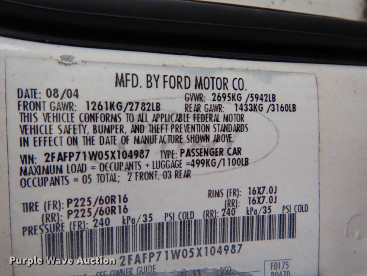 image for item DH5058 2005 Ford Crown Victoria Police Interceptor