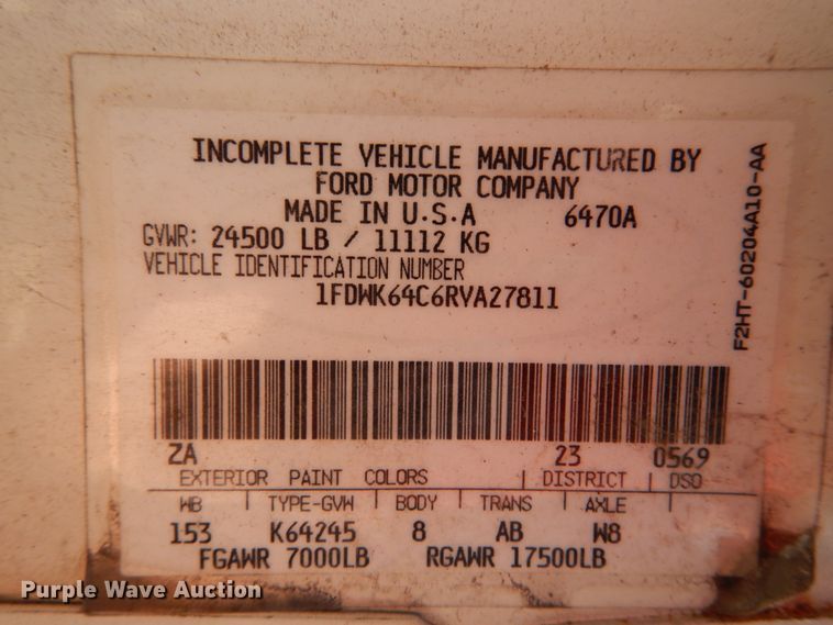 image for item DH5060 1994 Ford F600 bucket truck