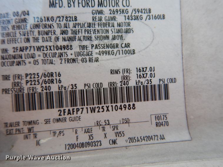 image for item DH5066 2005 Ford Crown Victoria Police Interceptor