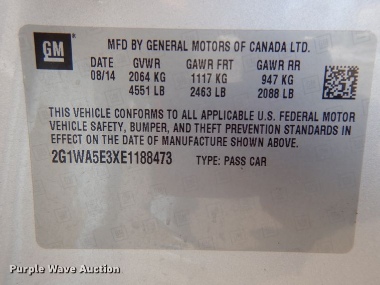 image for item ER9758 2014 Chevrolet Impala