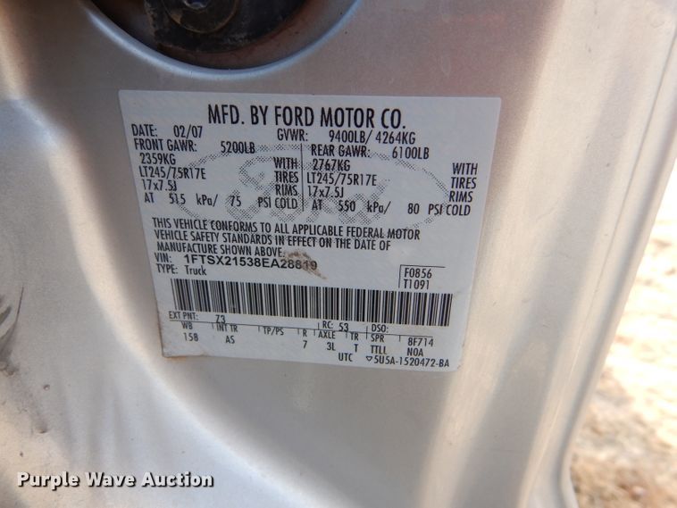 image for item FG9880 2008 Ford F250 Super Duty XL SuperCab pickup truck