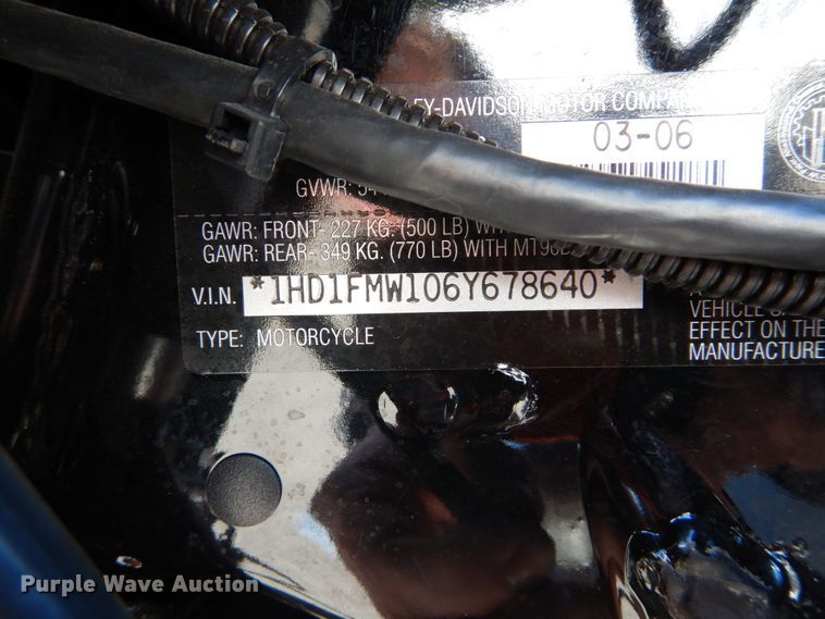 image for item GC9445 2006 Harley Davidson FLHTPI motorcycle