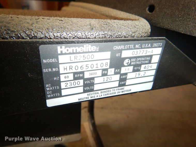 image for item GE9521 Homelite LR2500 generator