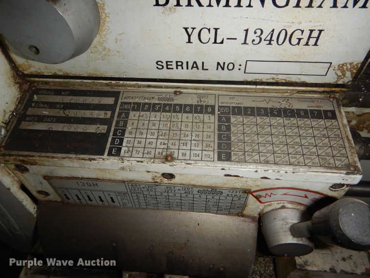 image for item GE9602 Birmingham YCL-1340GH metal lathe