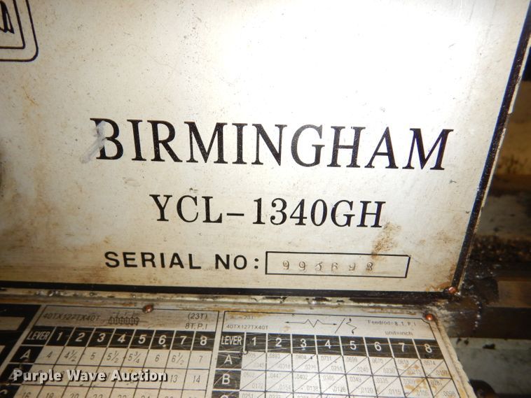 image for item GE9603 Birmingham YCL-1340GH metal lathe