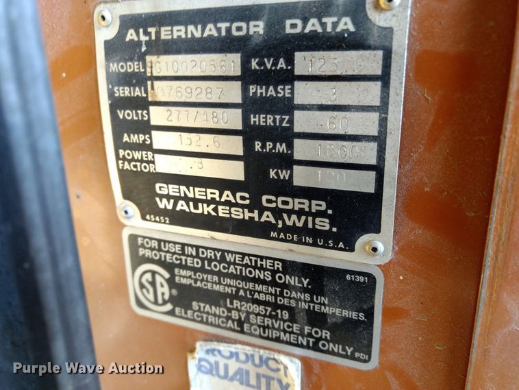 image for item GE9608 Generac SG10020561 generator