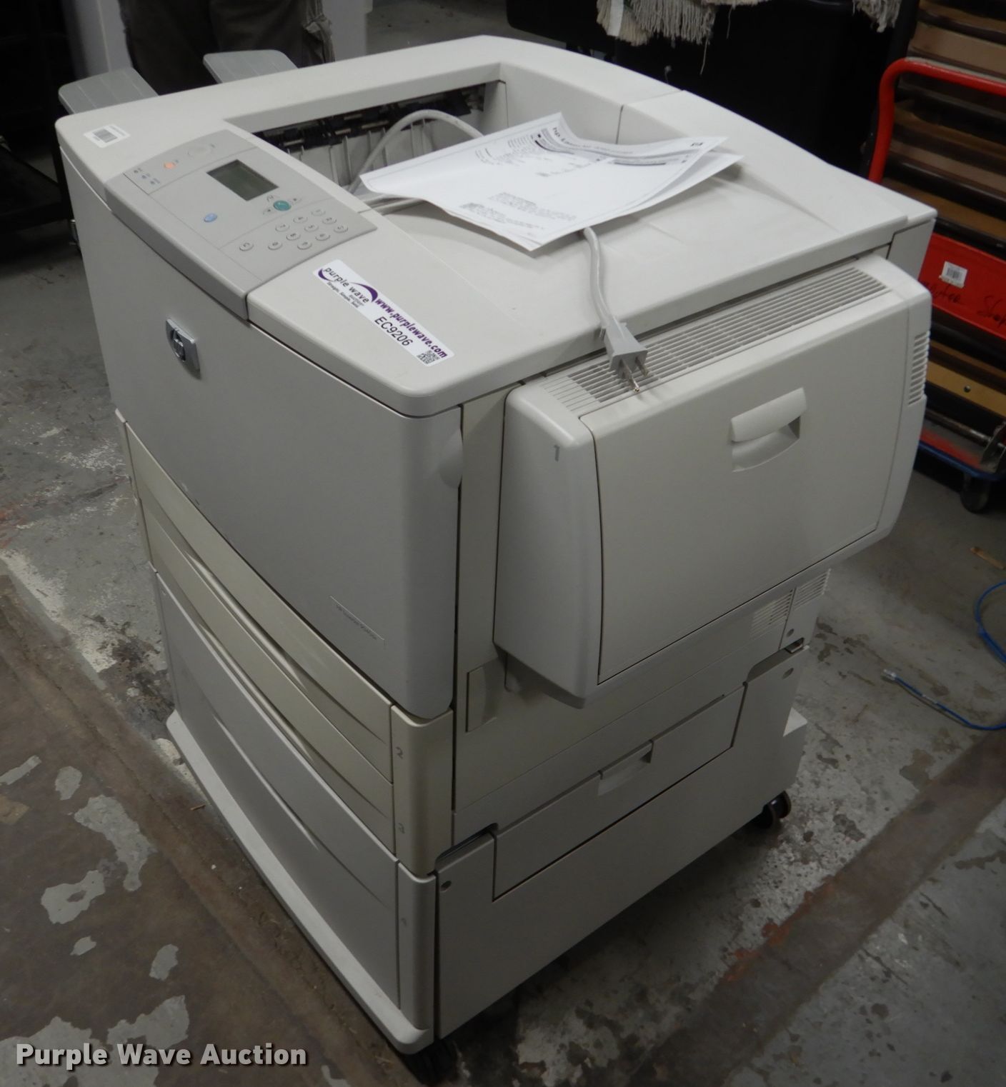 HP LaserJet 9040 printer in Des Moines, IA Item EC9206 sold Purple Wave