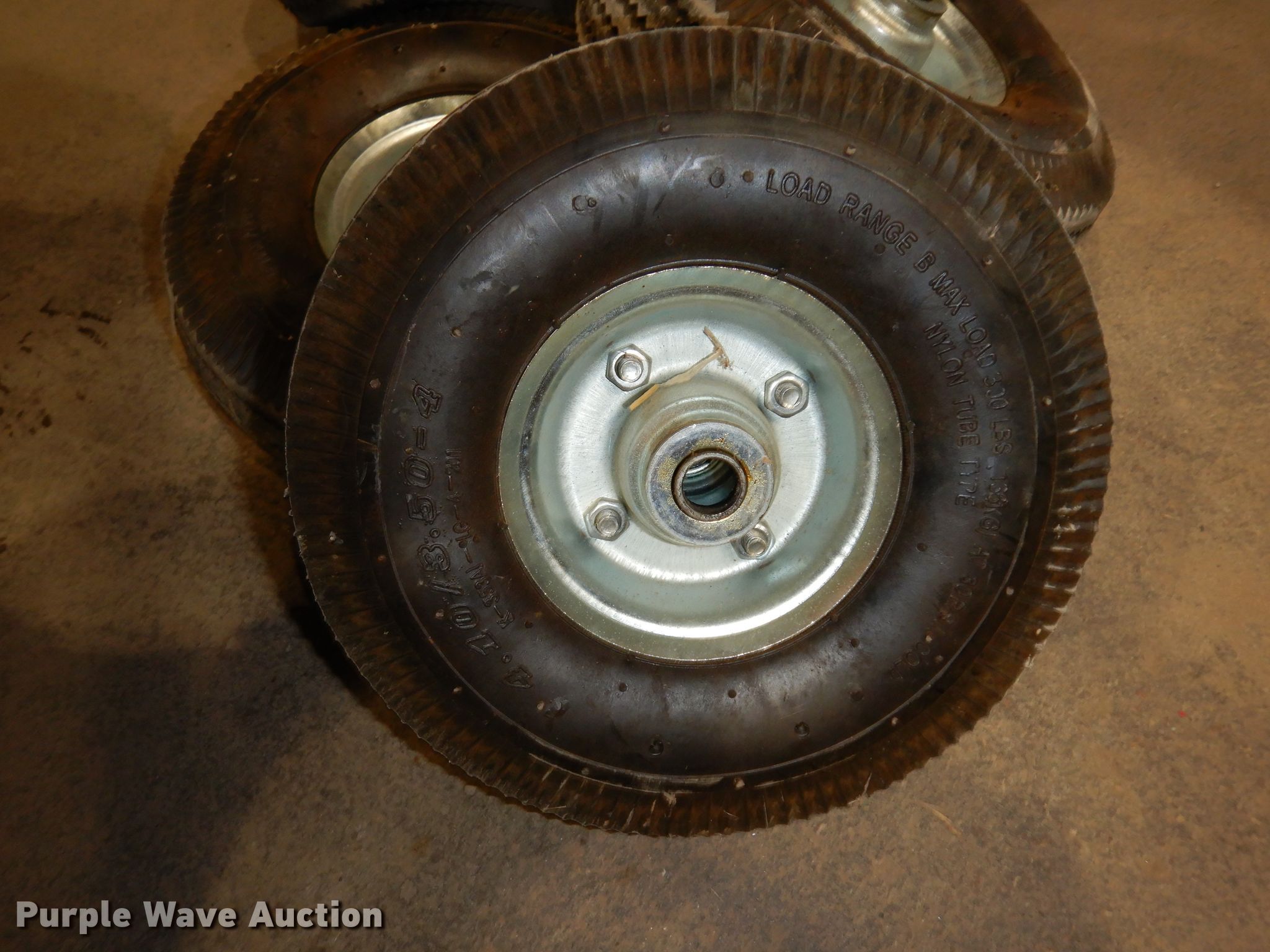 (4) 4.10/3.504 tires and wheels in Leavenworth, KS Item FD9679 sold