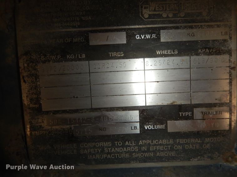 image for item DH5294 2004 Western silage trailer