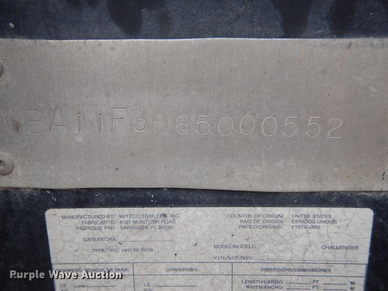 image for item DH5295 2004 Witzco Challenger lowboy equipment trailer