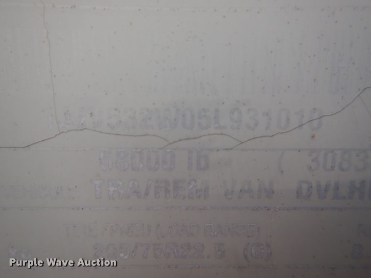 image for item DH6874 2005 Wabash dry van trailer