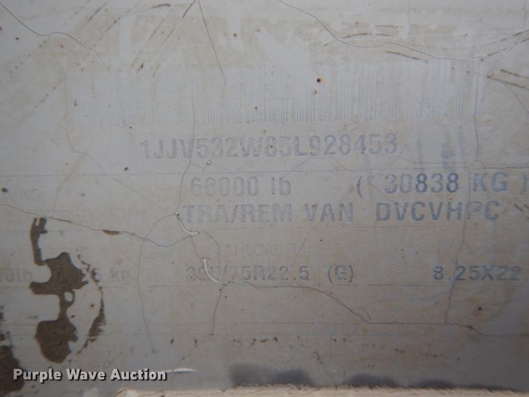 image for item DH6875 2005 Wabash dry van trailer