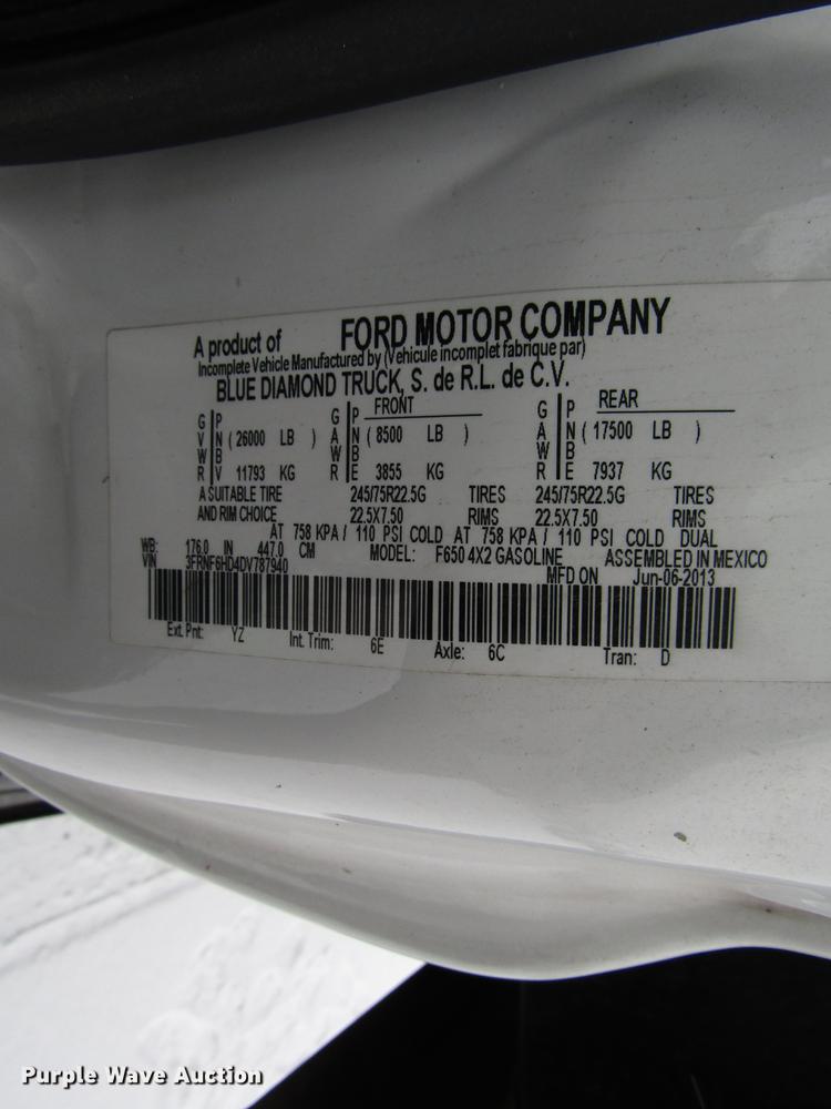 image for item DH8323 2013 Ford F650 Super Duty flatbed truck