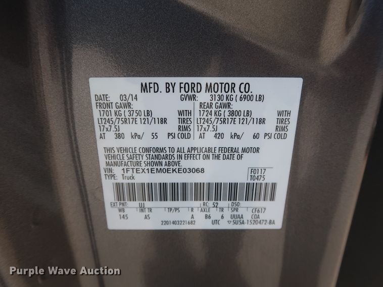 image for item DH3642 2014 Ford F150 SuperCab pickup truck