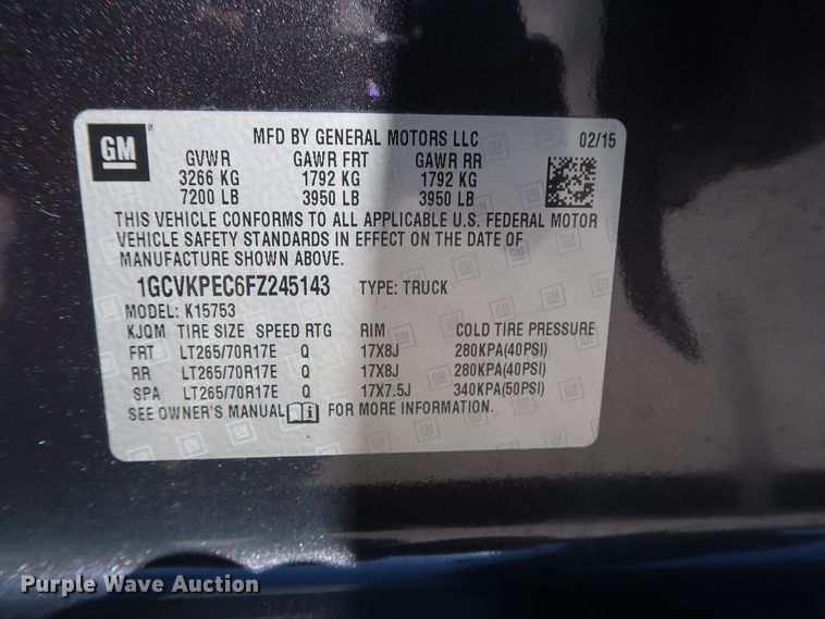 image for item DH3648 2015 Chevrolet Silverado 1500 Double Cab pickup truck