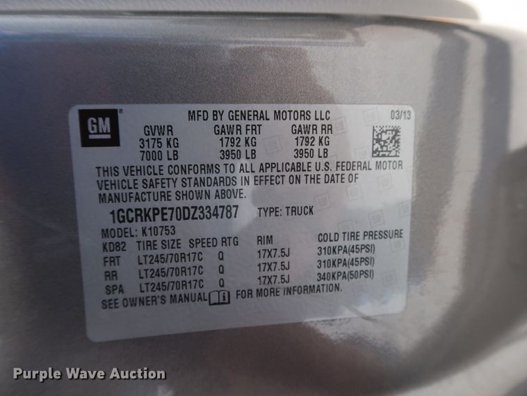 image for item DH3656 2013 Chevrolet Silverado 1500 Ext. Cab pickup truck