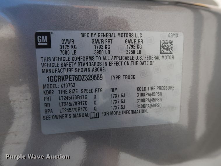 image for item DH3659 2013 Chevrolet Silverado 1500 Ext. Cab pickup truck