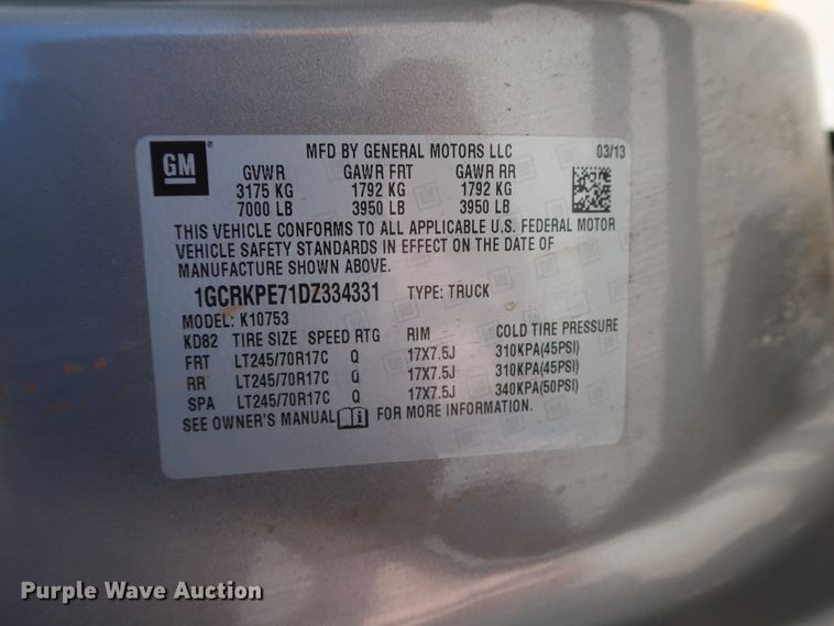 image for item DH3660 2013 Chevrolet Silverado 1500 Ext. Cab pickup truck