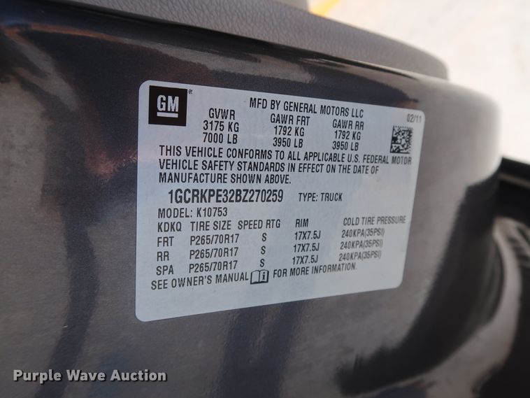 image for item DH3661 2011 Chevrolet Silverado 1500 Ext. Cab pickup truck