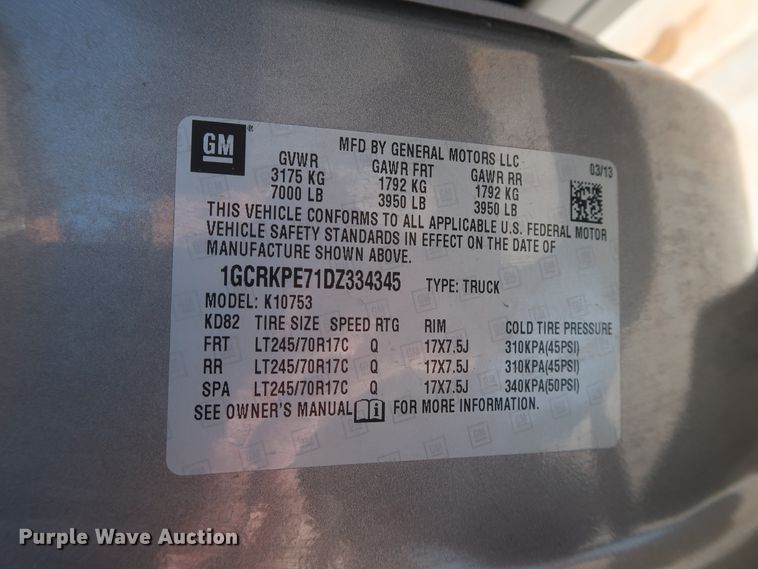 image for item DH3663 2013 Chevrolet Silverado 1500 Ext. Cab pickup truck