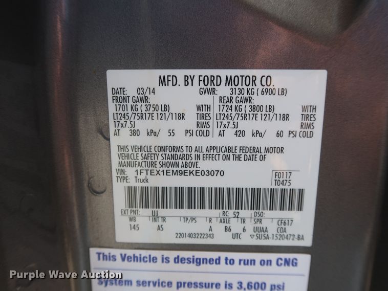 image for item DH3668 2014 Ford F150 SuperCab pickup truck