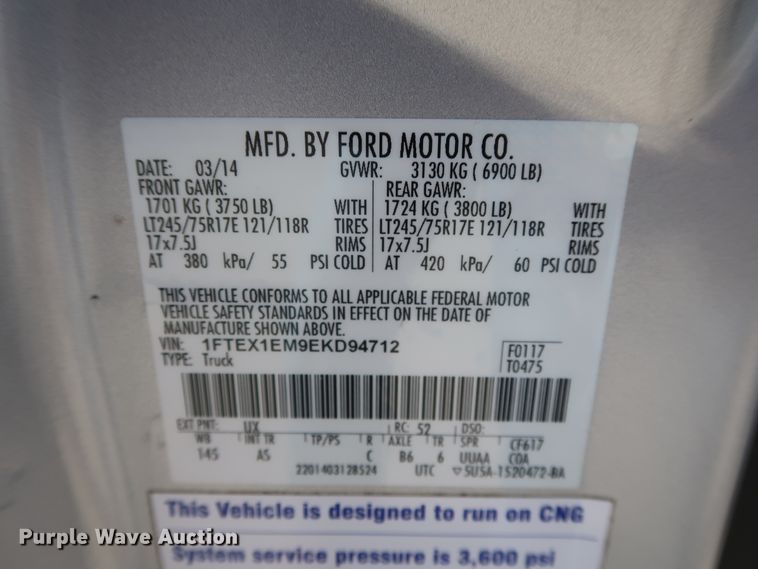 image for item DH3670 2014 Ford F150 SuperCab pickup truck