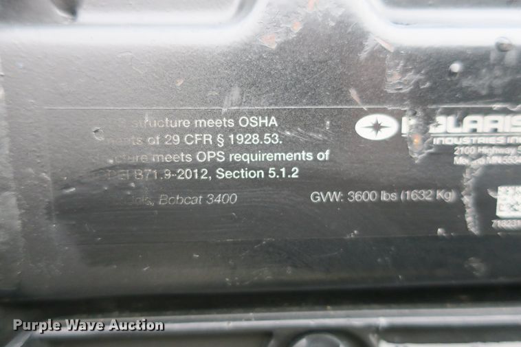 image for item DB10093 2015 Bobcat 3400XL utility vehicle