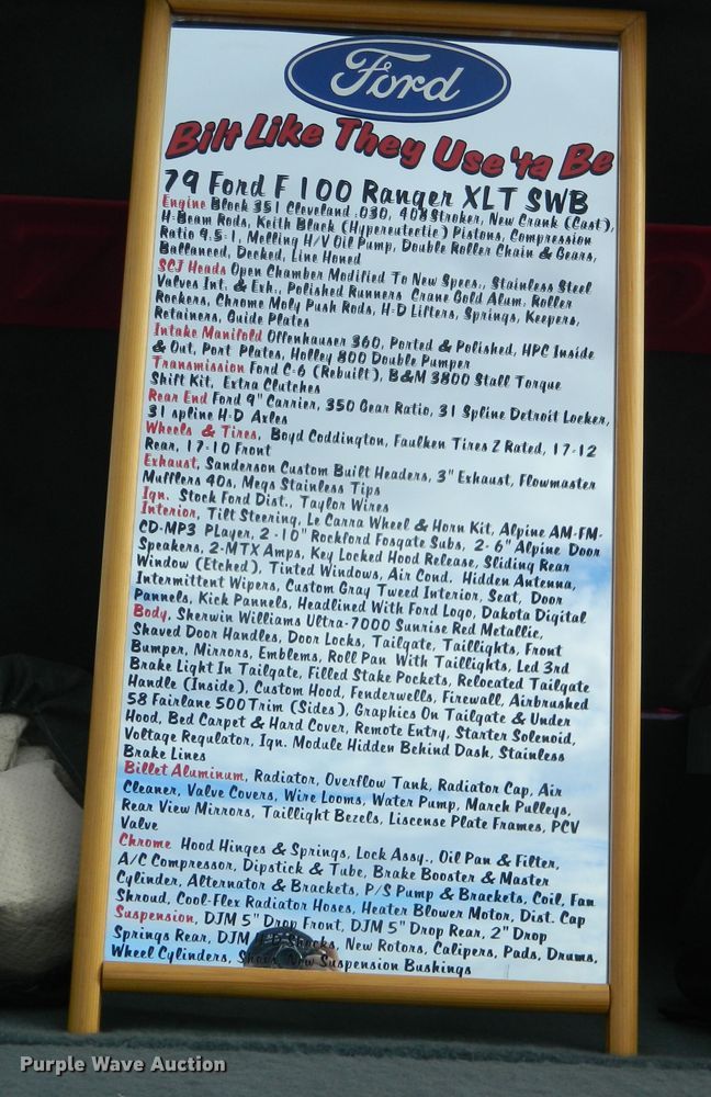 image for item DE4385 1979 Ford F100 pickup truck