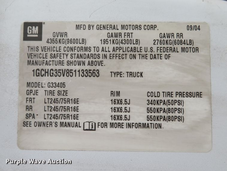 image for item DH1710 2005 Chevrolet Express 3500 van