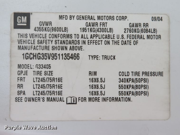 image for item DH1720 2005 Chevrolet Express 3500 van