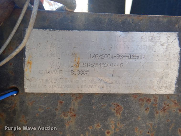 image for item FF9196 2004 Starlite utility trailer