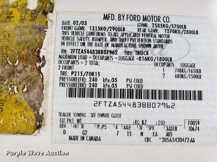 image for item GA9367 2003 Ford Windstar van