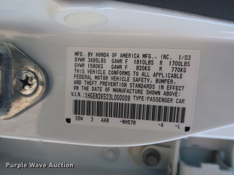 image for item GD9902 2003 Honda Civic GX