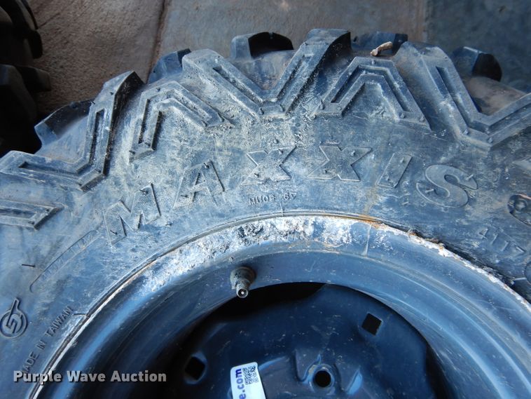 image for item GF9991 (4) 27x9.00R12 foam-filled tires and wheels