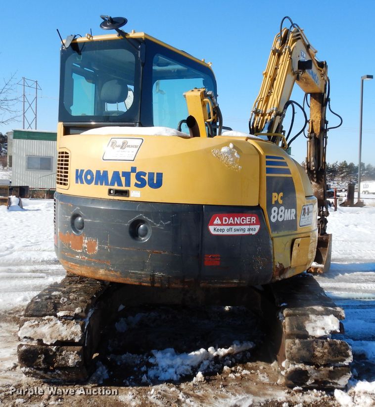 image for item DE4212 2012 Komatsu PC88MR-8 mini excavator