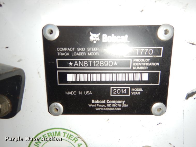 image for item DH2710 2014 Bobcat T770 skid steer