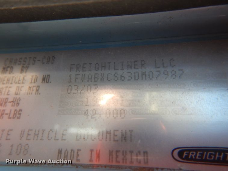 image for item DH4307 2003 Freightliner FL80 sewer jetter truck
