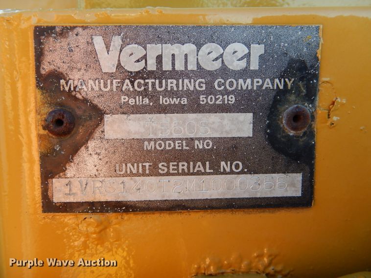 image for item DH6932 1991 Vermeer TS60S tree spade loader attachment