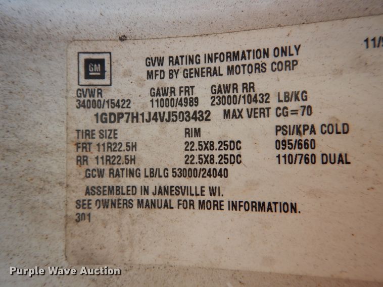 image for item DH6933 1997 GMC C8500 cable reel truck